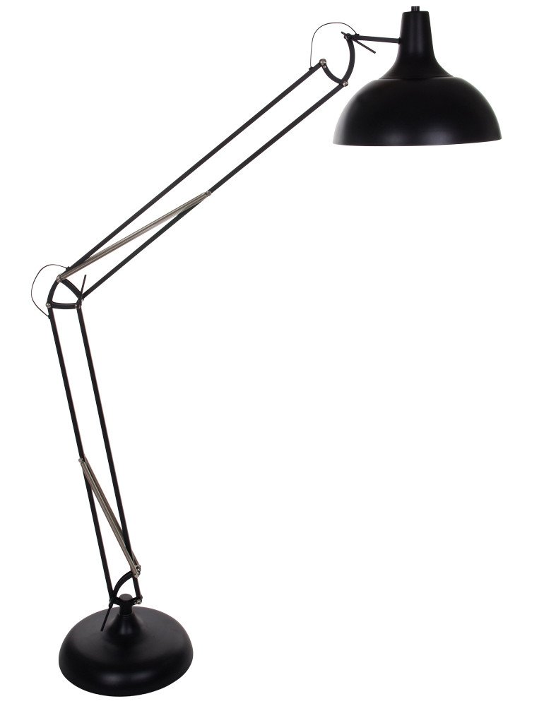 Lampadaire industriel 2 lampes 30x30x166 cm en métal gris - CEDDAK