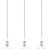 Cette suspension à trois lampes ampoules en verre Steinhauer Elegance LED acier-1892ST