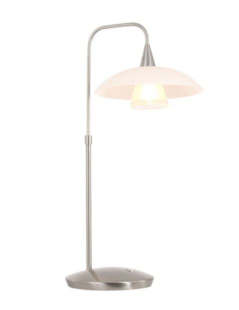 Lampe de table courbée en verre Steinhauer Tallerken acier-2657ST