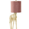 Lampe girafe dorée avec abat-jour Giraffe Light & Living or et rose-2923GO