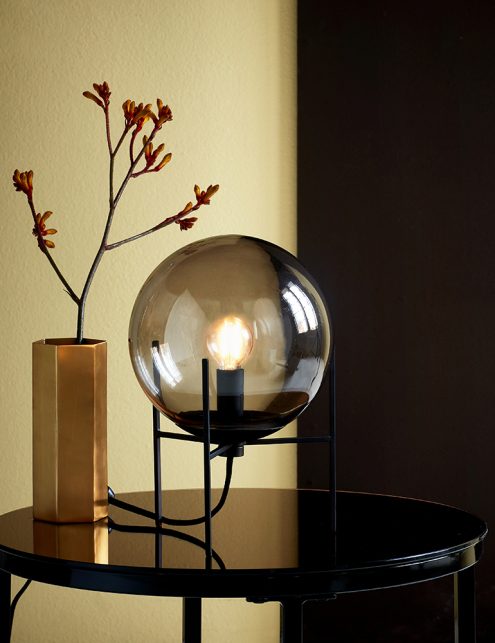 Lampe à poser avec grande sphère en verre fumé Alton Nordlux noir-3023ZW