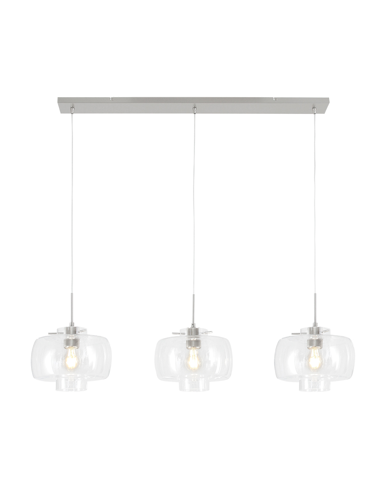 Suspension de table à trois lumières Steinhauer Glass acier – Image 10