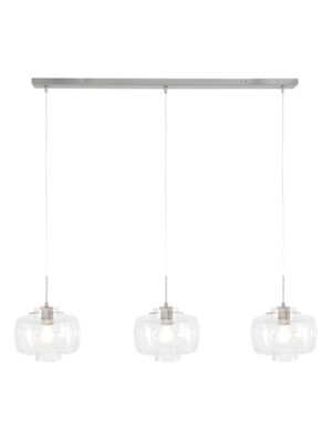 Suspension de table à trois lumières Steinhauer Glass acier-9311ST