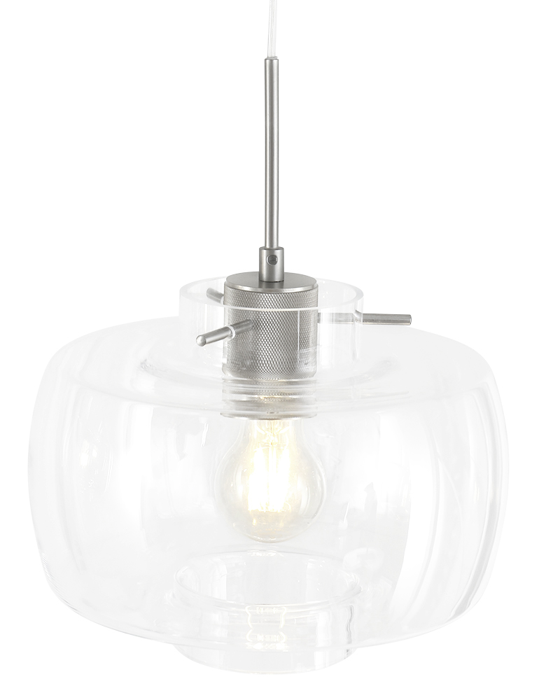 Suspension de table à trois lumières Steinhauer Glass acier – Image 3