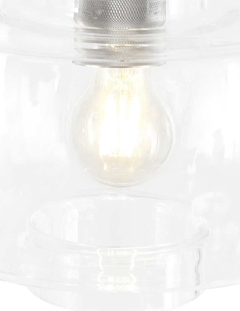 Suspension de table à trois lumières Steinhauer Glass acier – Image 5