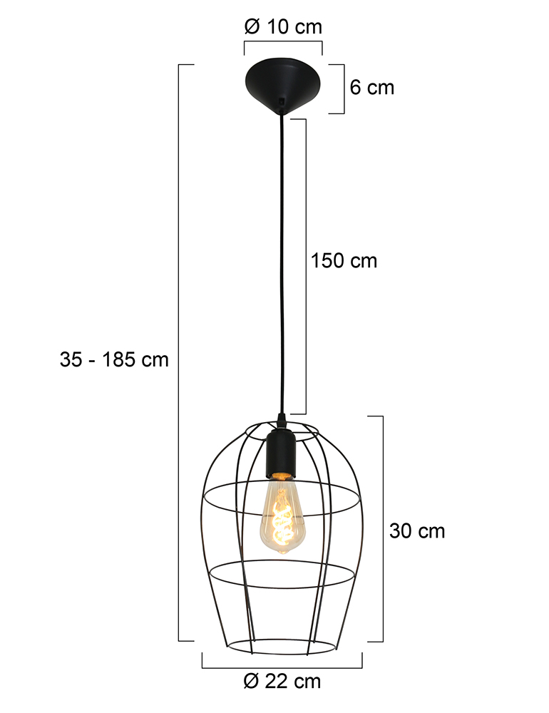 Suspension métallique Mexlite Minimalics noir – Image 7
