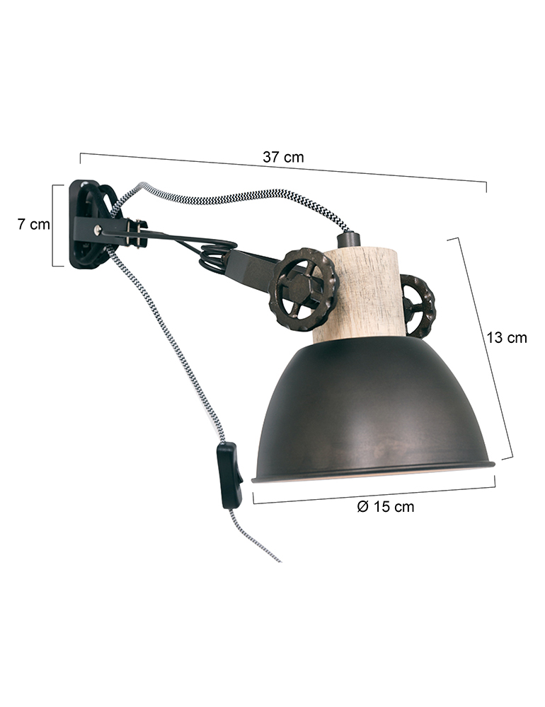 Applique métal anthracite à pince Mexlite Gearwood – Image 6