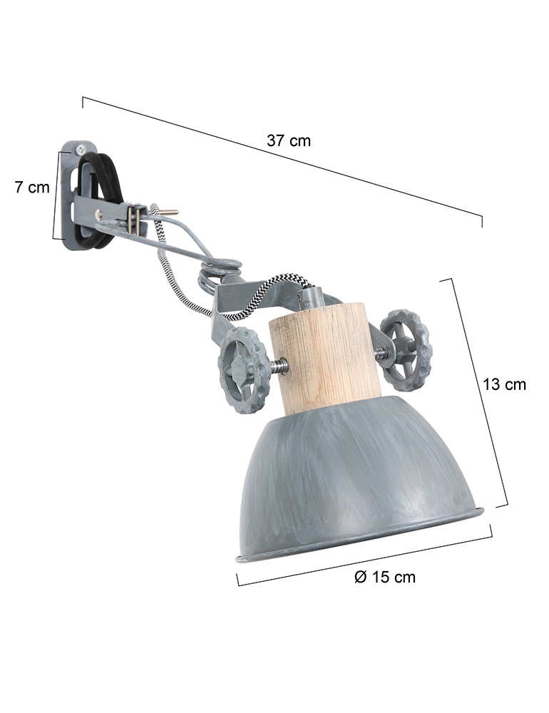 Lampe murale à pince nickel Mexlite Gearwood – Image 6
