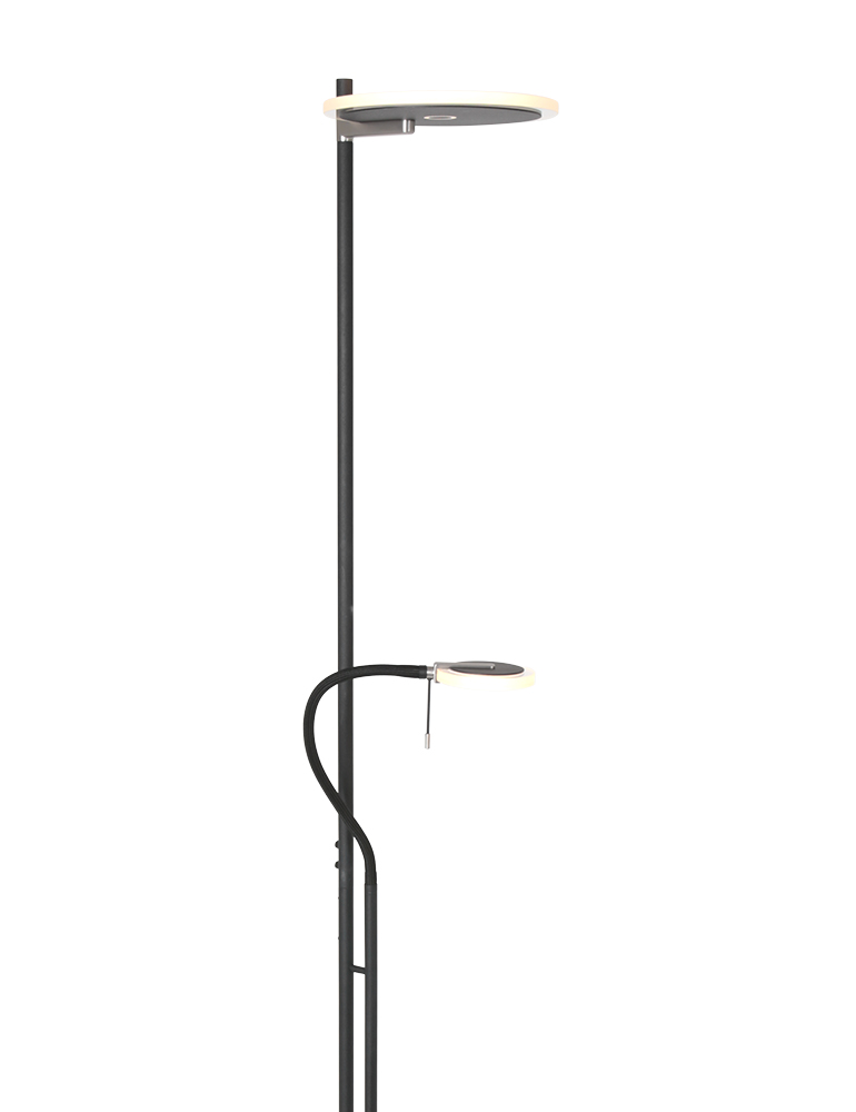 Lampadaire noir avec bras lecture flexible Steinhauer Turound – Image 2