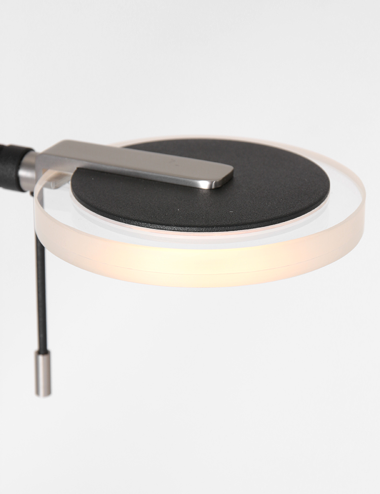 Lampe de lecture design noire Steinhauer Turound verre transparent – Image 3