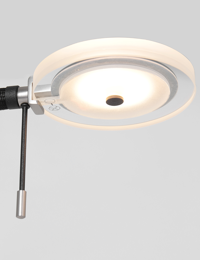 Lampe de lecture design noire Steinhauer Turound verre transparent – Image 4