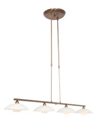 Lampe de table à manger quatre lumières en verre bronze-2743BR
