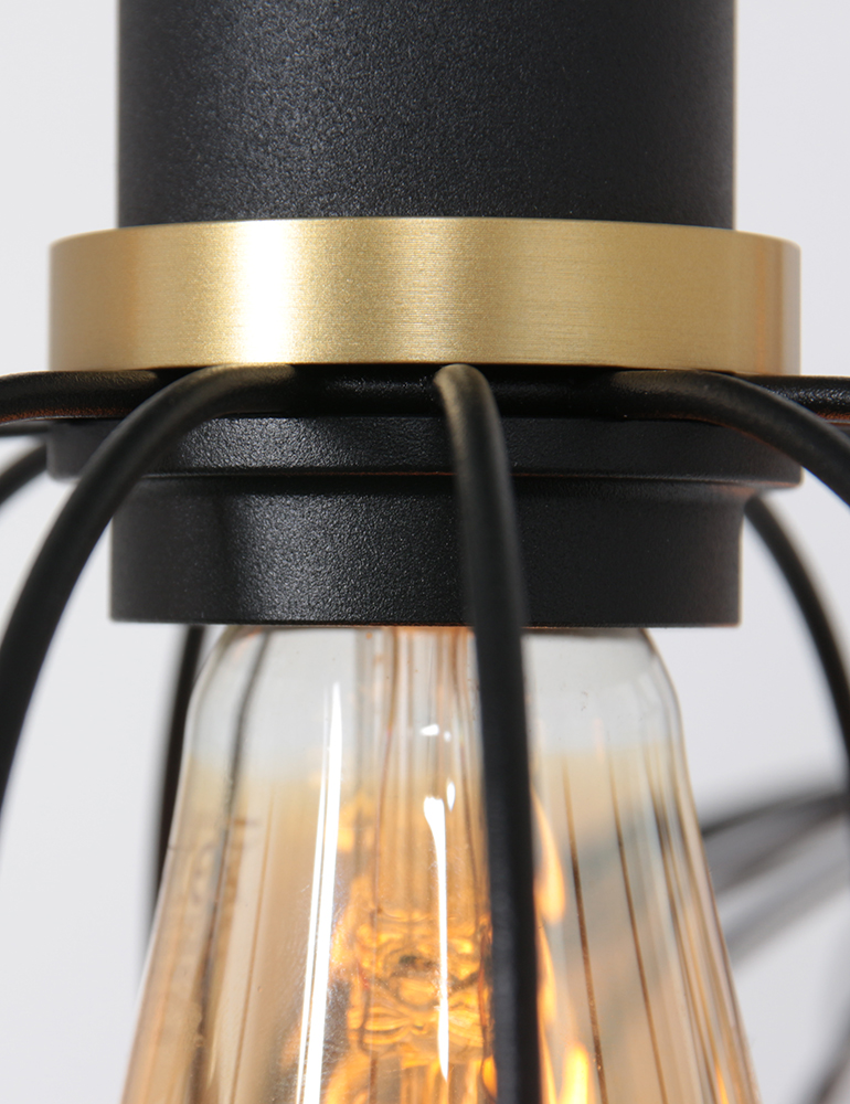 Lampe de table à manger en fil de fer ludique à six lumières Mexlite Aureole noir – Image 8