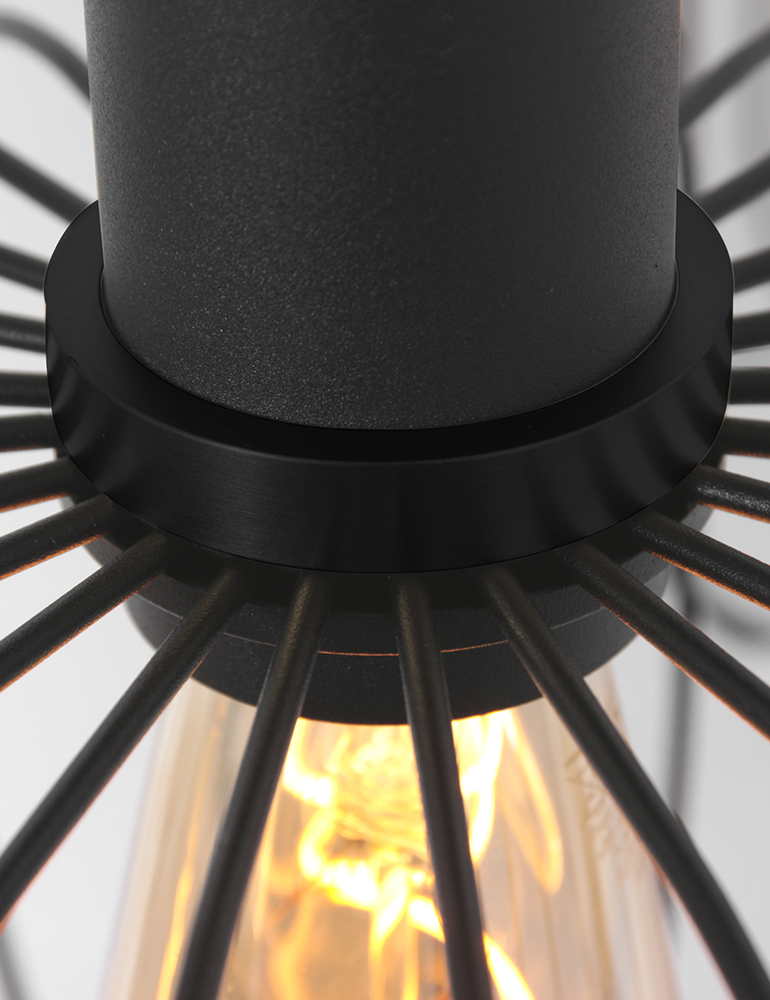 Lampe de table à manger en fil de fer ludique à six lumières Mexlite Aureole noir – Image 9