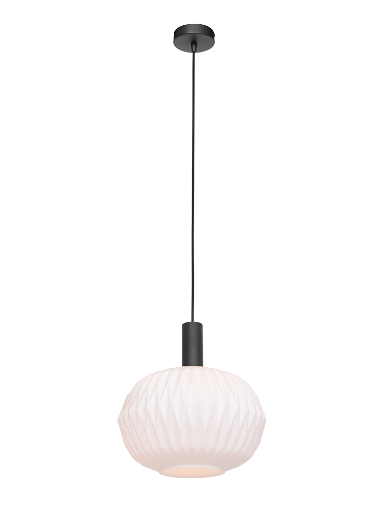 Suspension boule en verre origami Steinhauer Verre Nervuré noir – Image 2