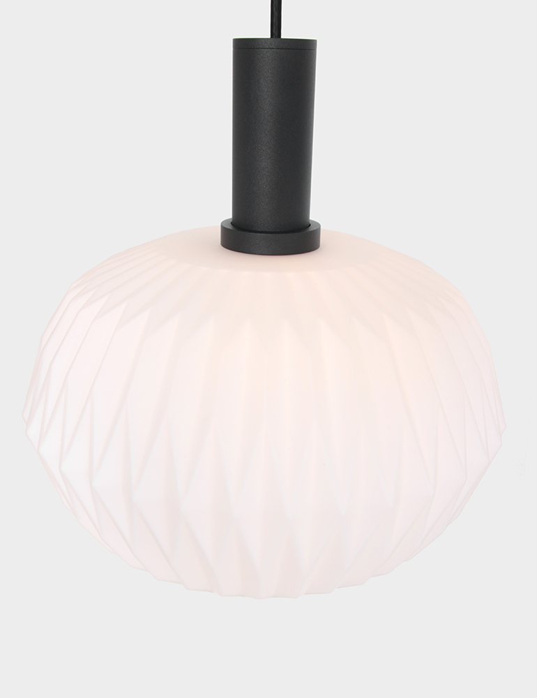 Suspension boule en verre origami Steinhauer Verre Nervuré noir – Image 8