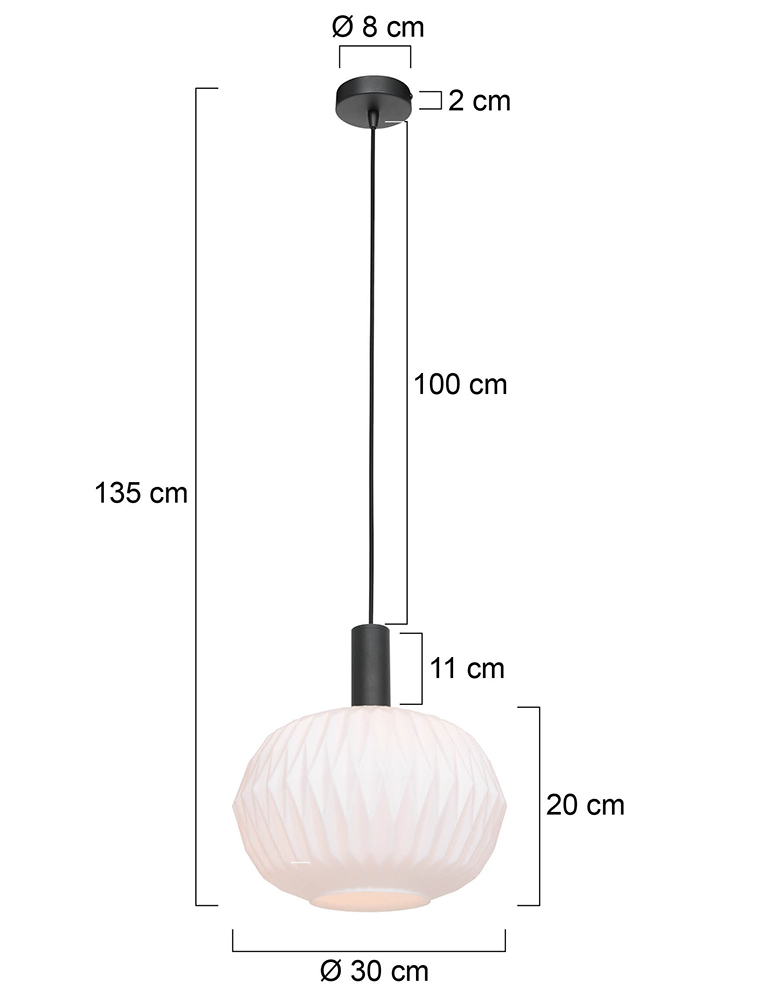 Suspension boule en verre origami Steinhauer Verre Nervuré noir – Image 6