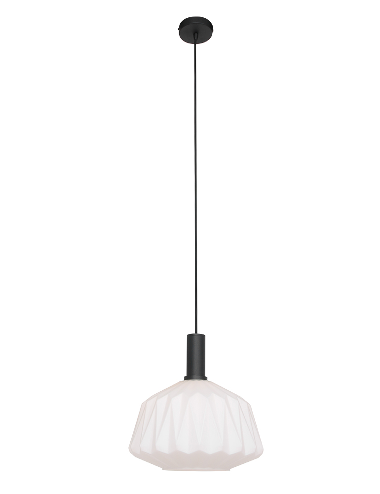 Suspension avec abat-jour en verre Steinhauer Verre Nervuré noir – Image 2