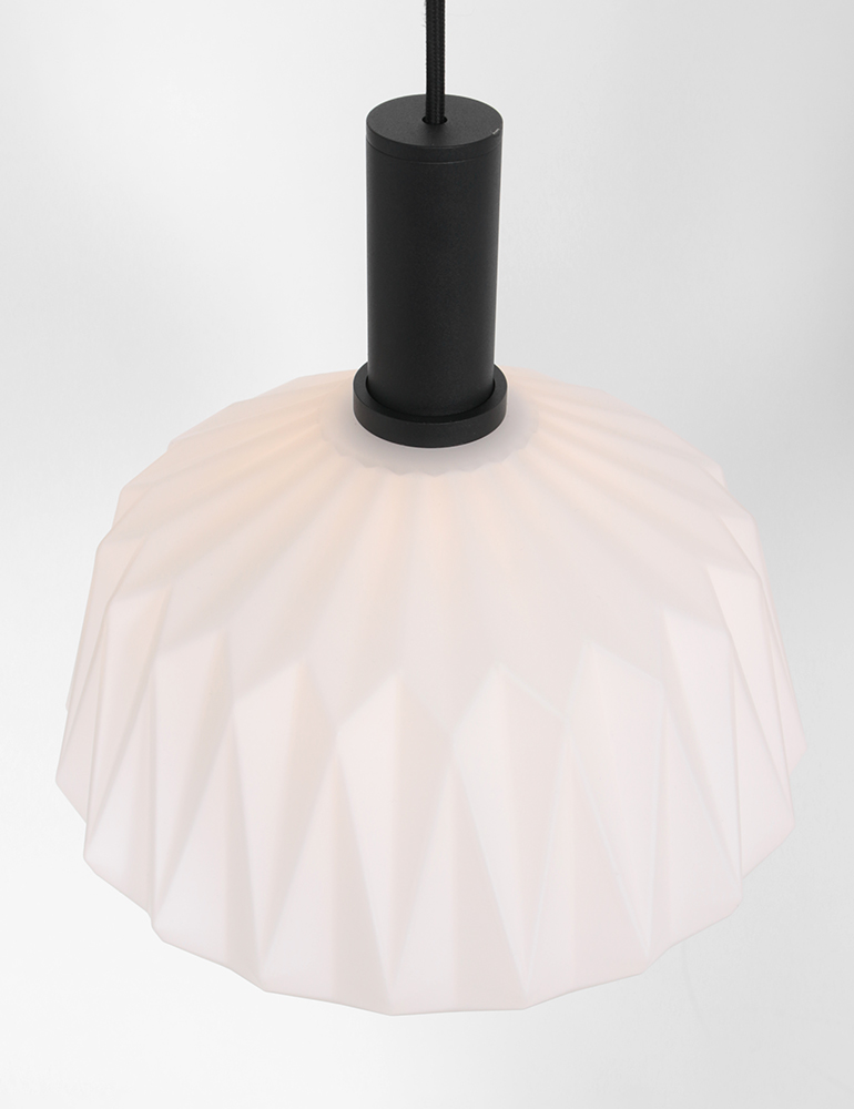 Suspension avec abat-jour en verre Steinhauer Verre Nervuré noir – Image 7