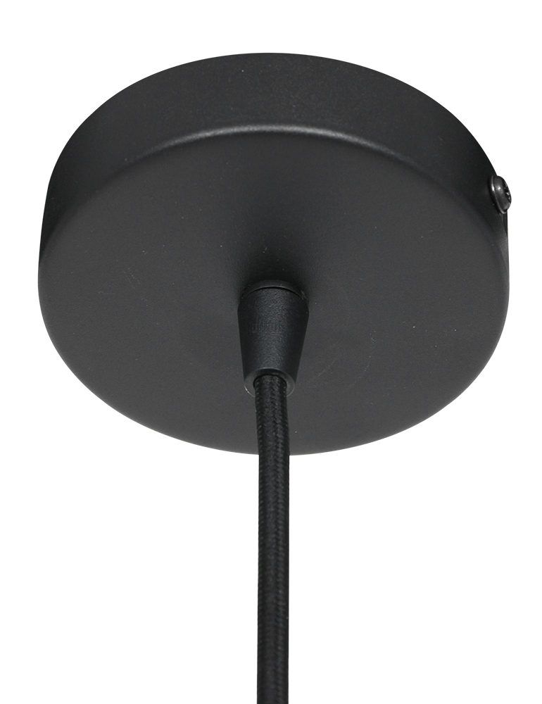 Suspension avec abat-jour en verre Steinhauer Verre Nervuré noir – Image 9