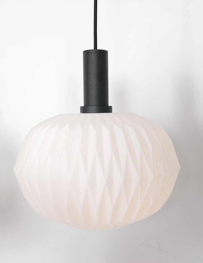 Lampe de table à manger origami verre à six lumières Steinhauer lointain nervuré noir – Image 7