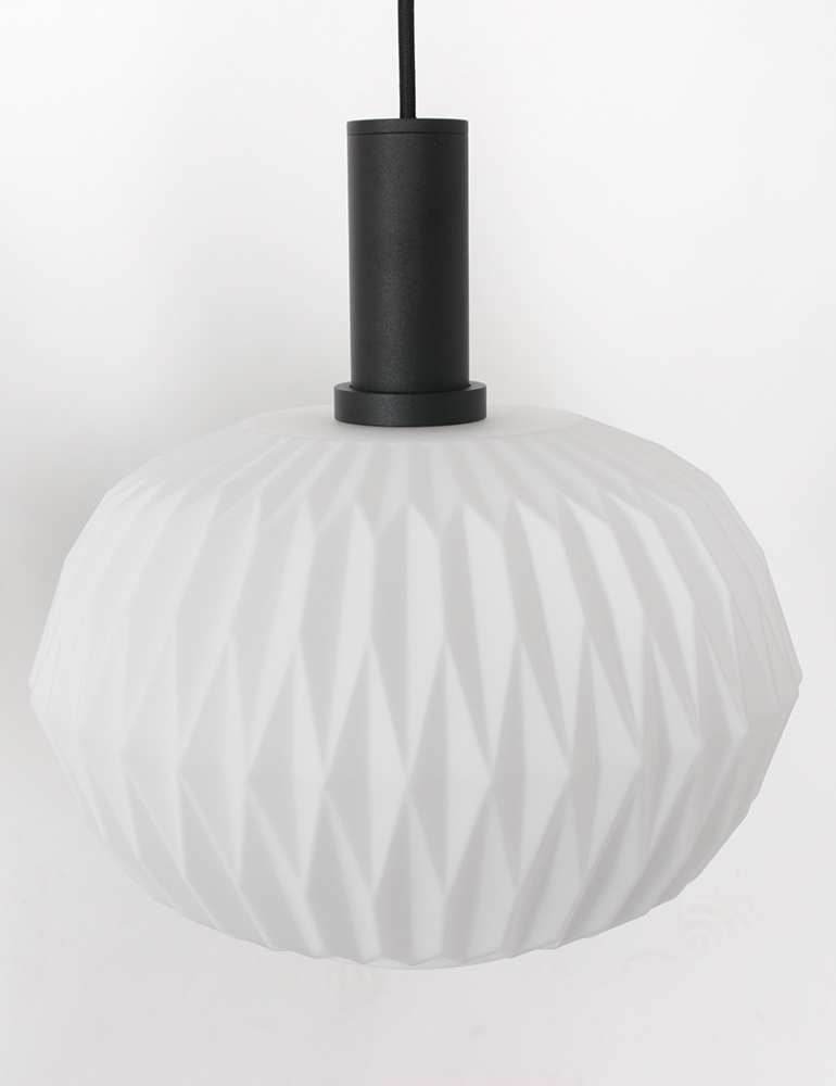 Lampe de table à manger origami verre à six lumières Steinhauer lointain nervuré noir – Image 8