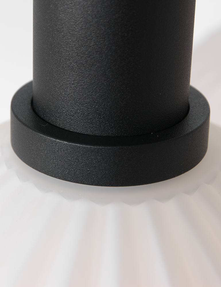 Lampe de table à manger origami verre à six lumières Steinhauer lointain nervuré noir – Image 11