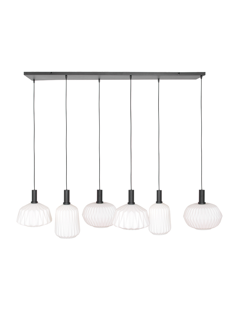 lampe-de-table-a-manger-origami-verre-a-six-lumieres-steinhauer-lointain-nervure-noir-3077zw