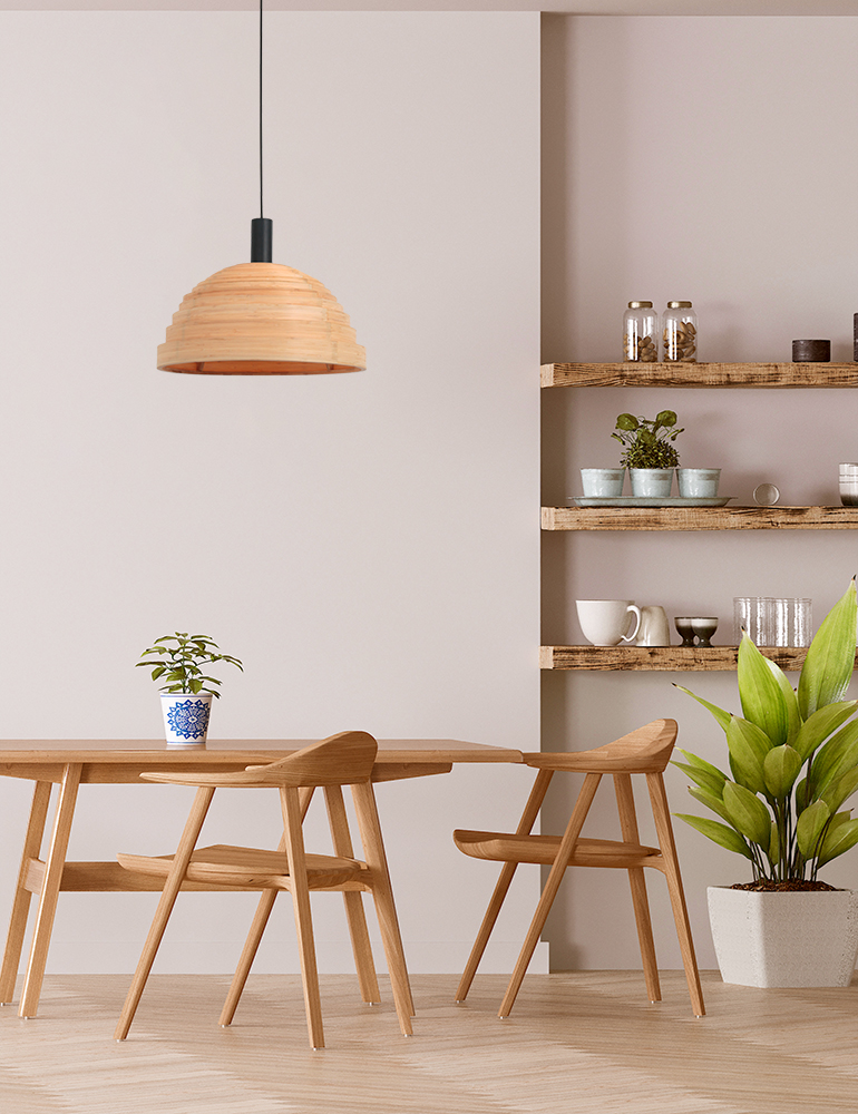 Suspension en bois de hêtre avec anneaux Steinhauer Veneer marron – Image 3