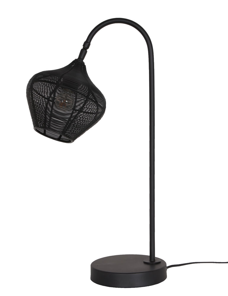 Lampe avec abat-jour fil métallique noir-3246ZW