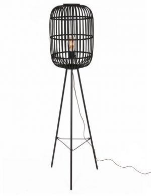 Lampe cage lanterne sur trépied noir-3274ZW