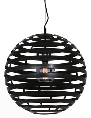 Lampe globe cercles noir-3288ZW
