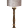 Lampe de table bois abat-jour argent-8352BE
