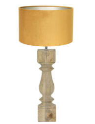 Lampe de table bois abat-jour ocre-8362BE