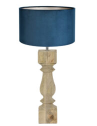 Lampe en bois abat-jour bleu-8365BE