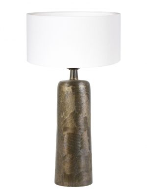 Lampe bronze abat-jour blanc-8368BR