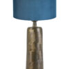 Lampe bronze abat-jour velours bleu-8372BR