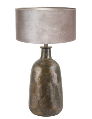 Lampe vase bronze abat-jour argent-8373BR