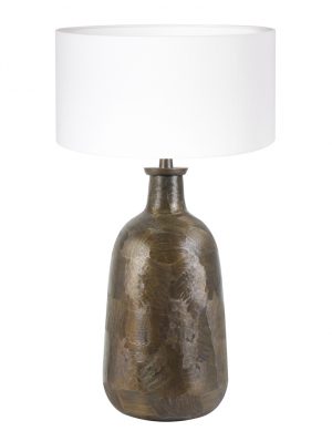 Lampe de table chic abat-jour blanc-8375BR