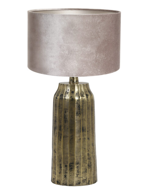 Lampe de table chic or abat-jour argent-8381GO