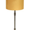Pied de lampe bronze abat-jour jaune-8390BR