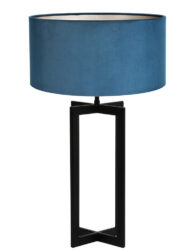 Lampe abat-jour velours bleu-8456ZW