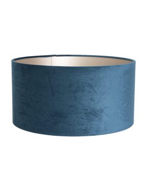 Abat-jour rond velours bleu 40cm-K1068ZS
