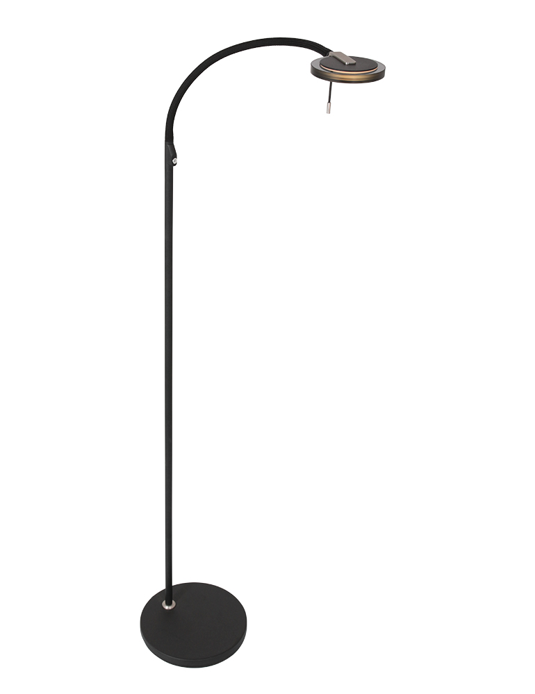 Lampe de lecture LED sur pied noir Steinhauer Turound verre noir 