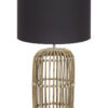Lampe de table rurale beige abat-jour noir-7027B