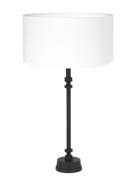 Lampe de table noire abat-jour blanc-8273ZW