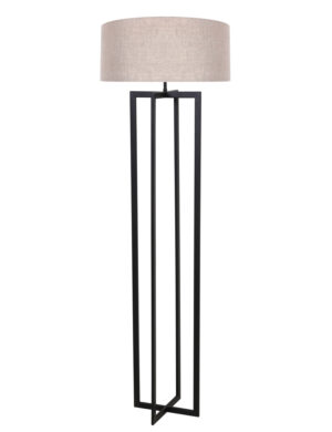 Lampadaire noir abat-jour marron-8286ZW