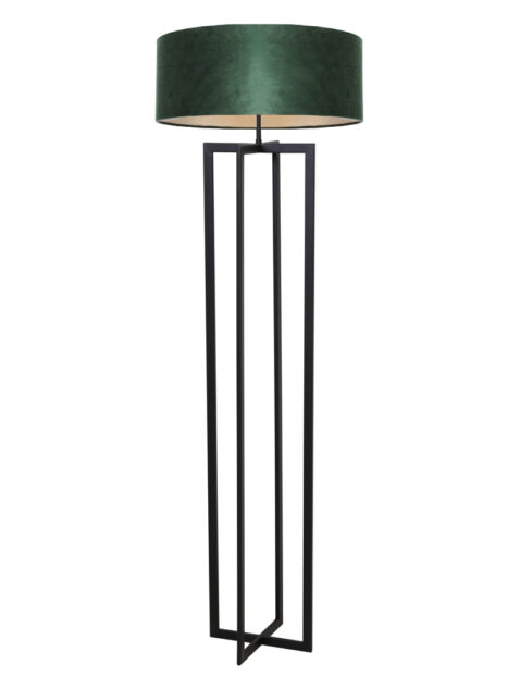 Pied de lampe abat-jour velours vert-8287ZW