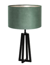 Lampe velours noir abat-jour vert-8318ZW