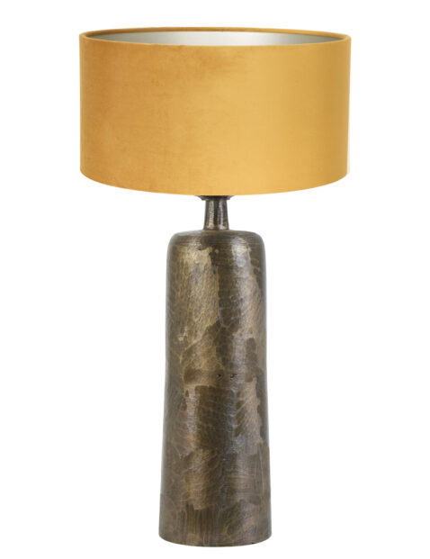 Lampe vase bronze avec abat-jour ocre-8367BR